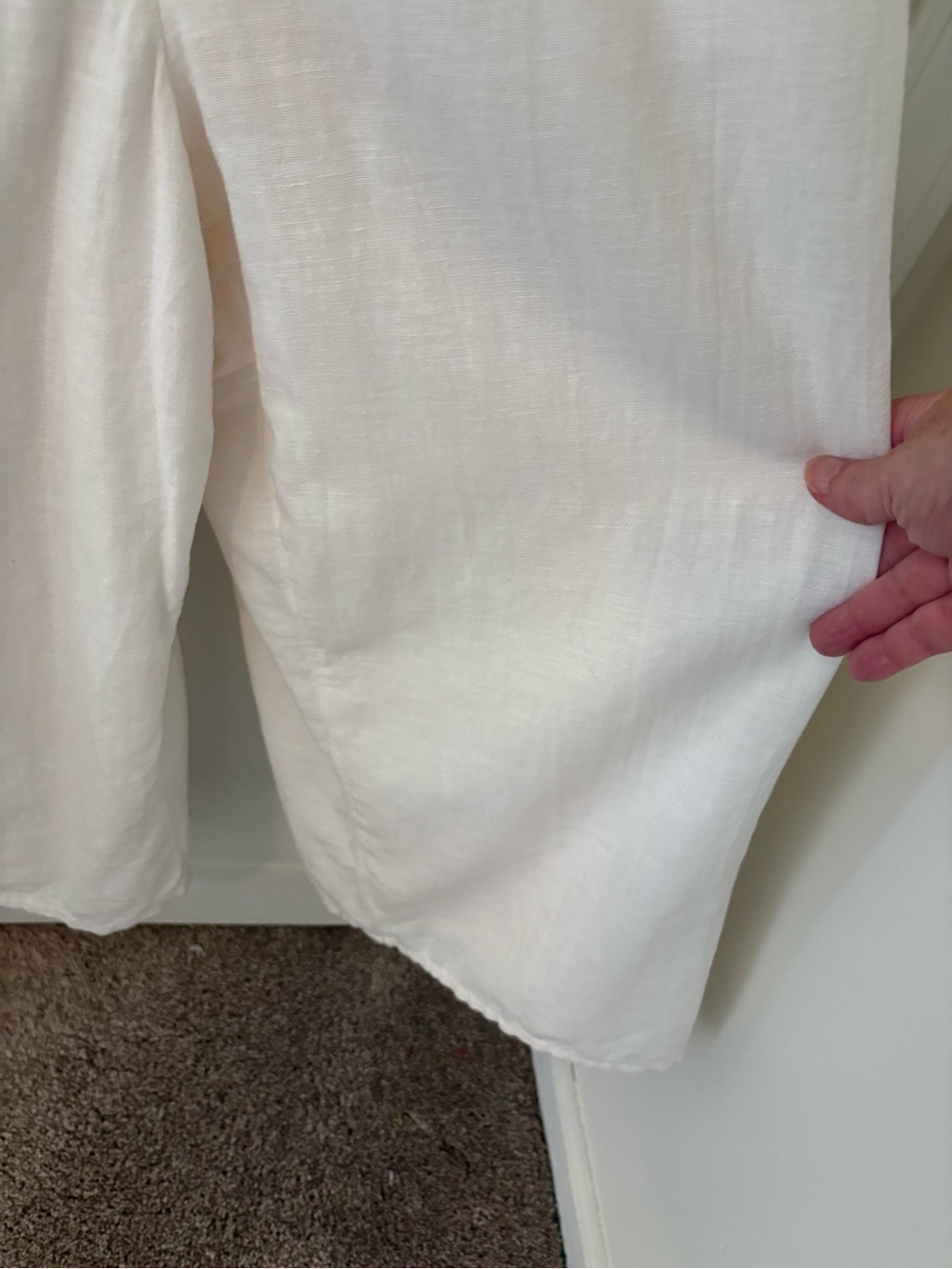 American Eagle Low Shoulder Cotton Linen Cropped Jumpsuit. Size Medium. - Picture 8 of 15